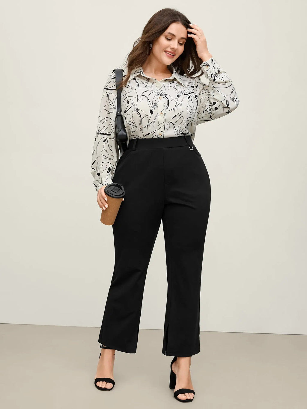 Women's Slim-Fit Stretch Cotton Trousers image 2