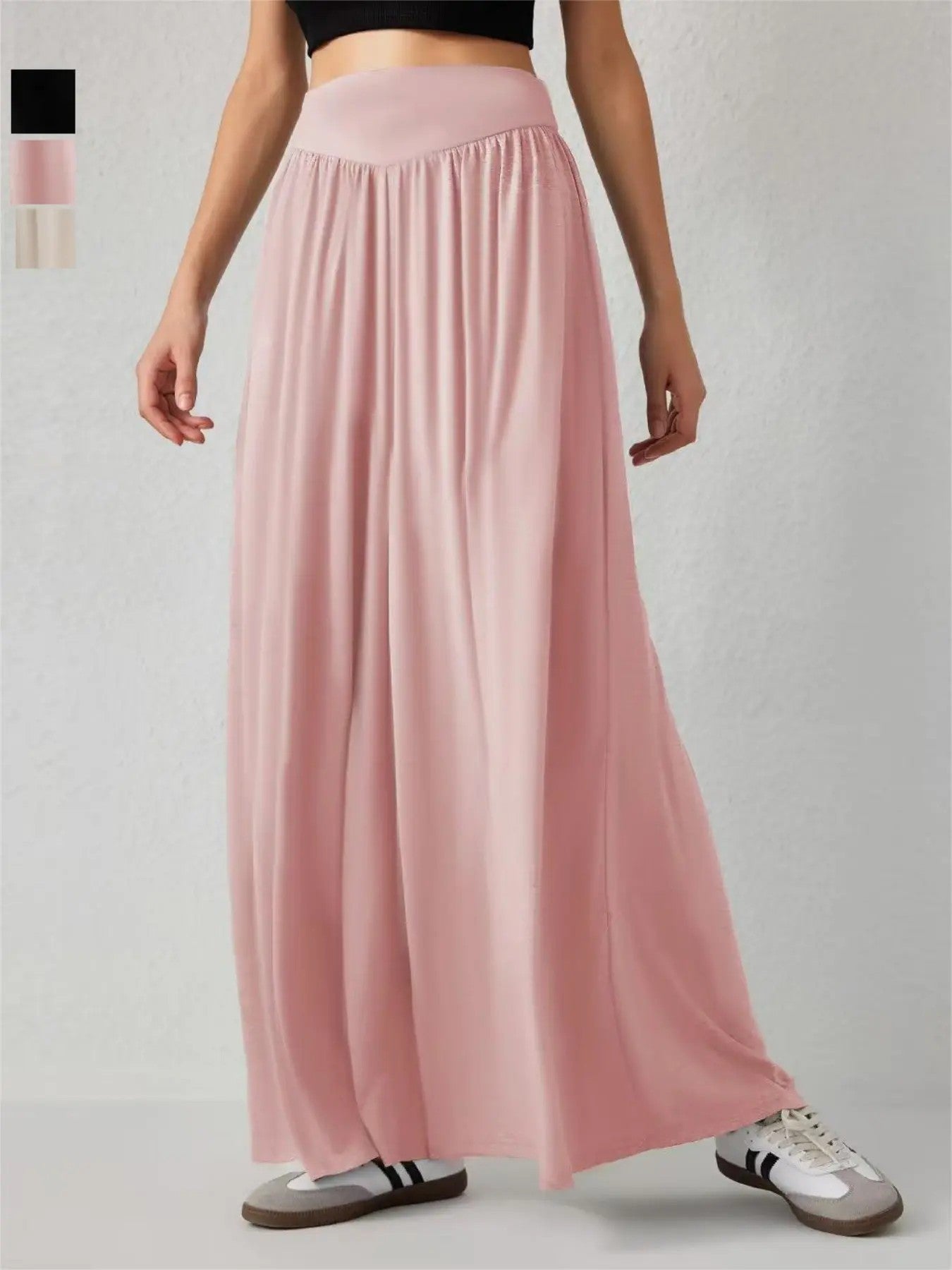 Women's Wide-Leg Stretch Woven Trousers image 1