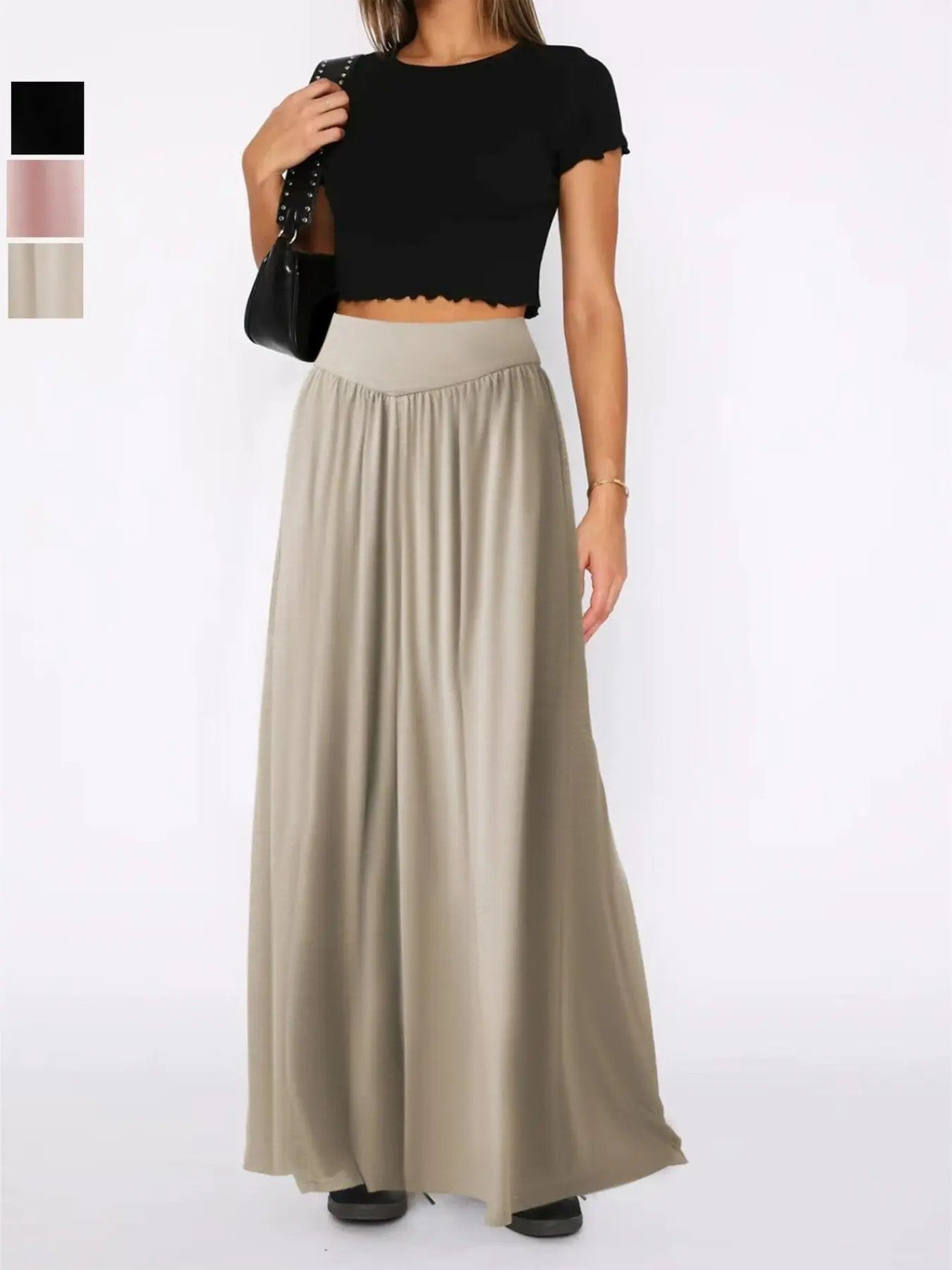 Women's Wide-Leg Stretch Woven Trousers image 4
