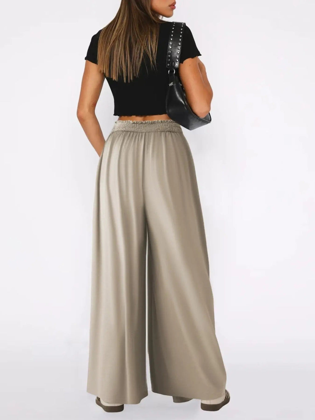 Women's Wide-Leg Stretch Woven Trousers image 5
