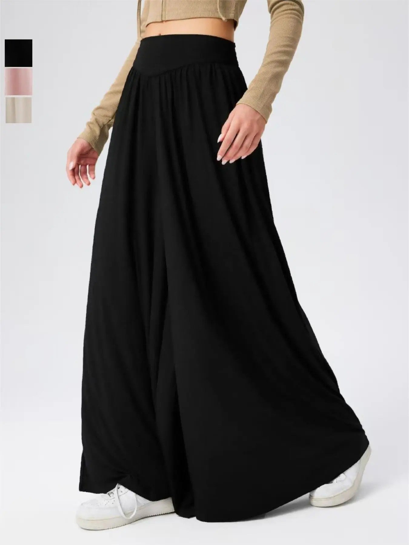 Women's Wide-Leg Stretch Woven Trousers image 7