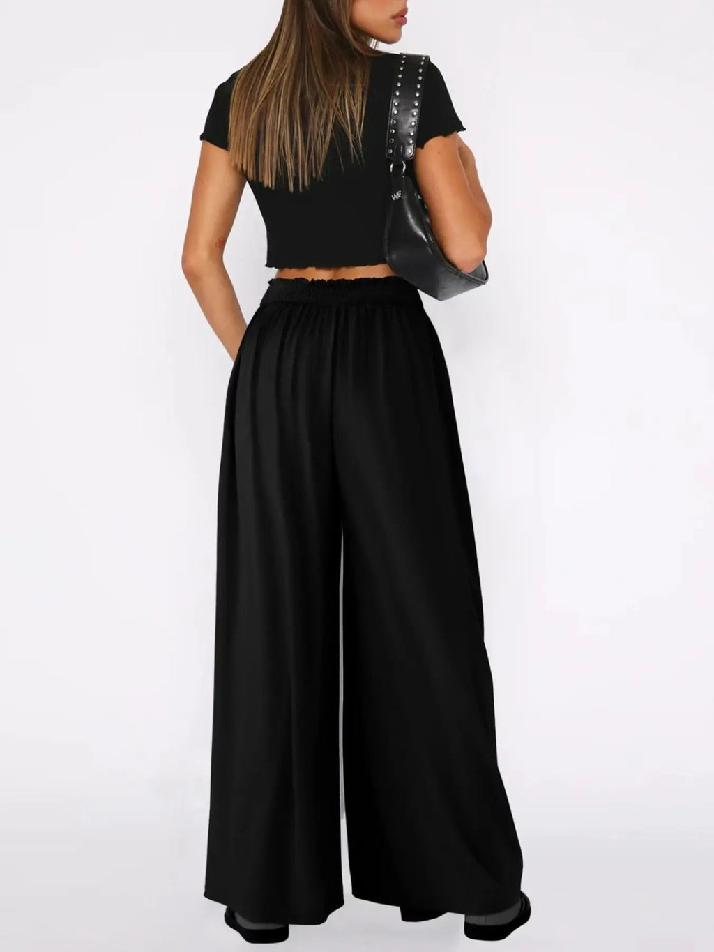 Women's Wide-Leg Stretch Woven Trousers image 8