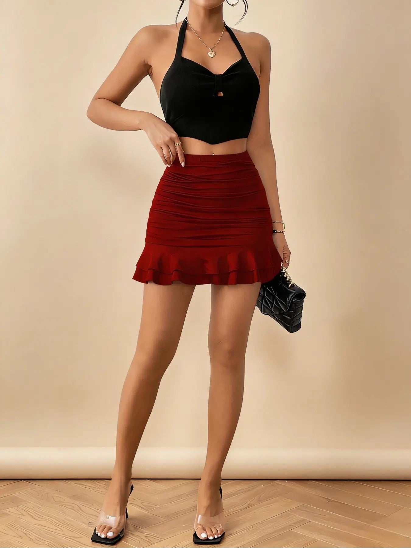 Women's Polyester Pleated Midi Skirt image 7
