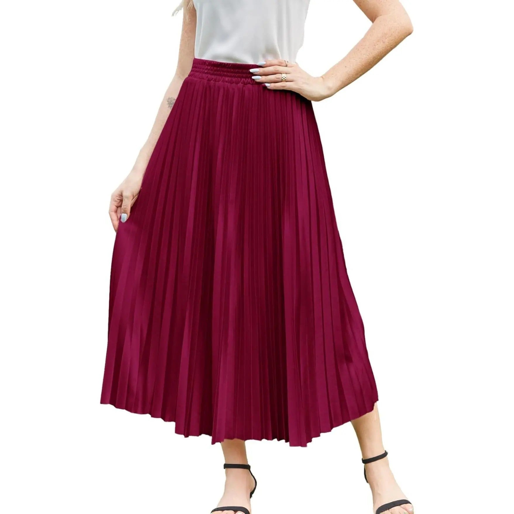 Women's Polyester A-Line Midi Skirt image 6