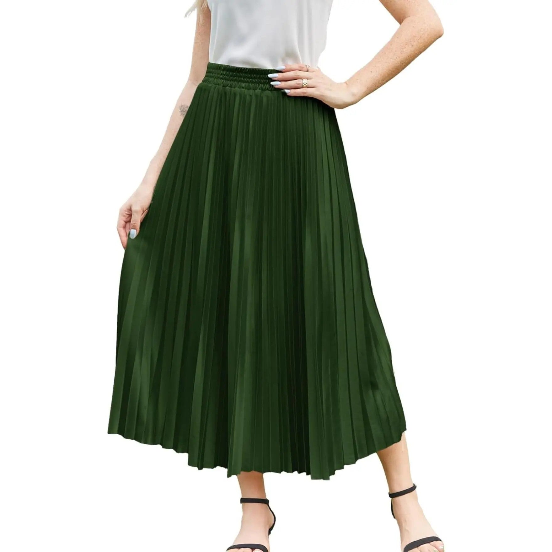 Women's Polyester A-Line Midi Skirt image 9
