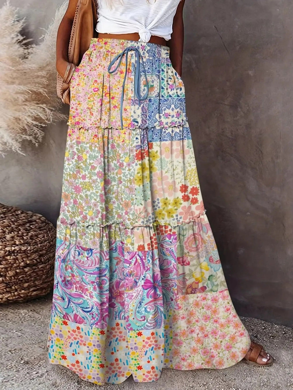 Women's Flowing Polyester Maxi Skirt image 1