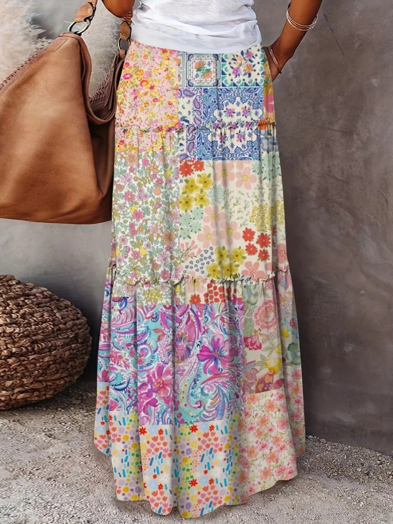 Women's Flowing Polyester Maxi Skirt image 2