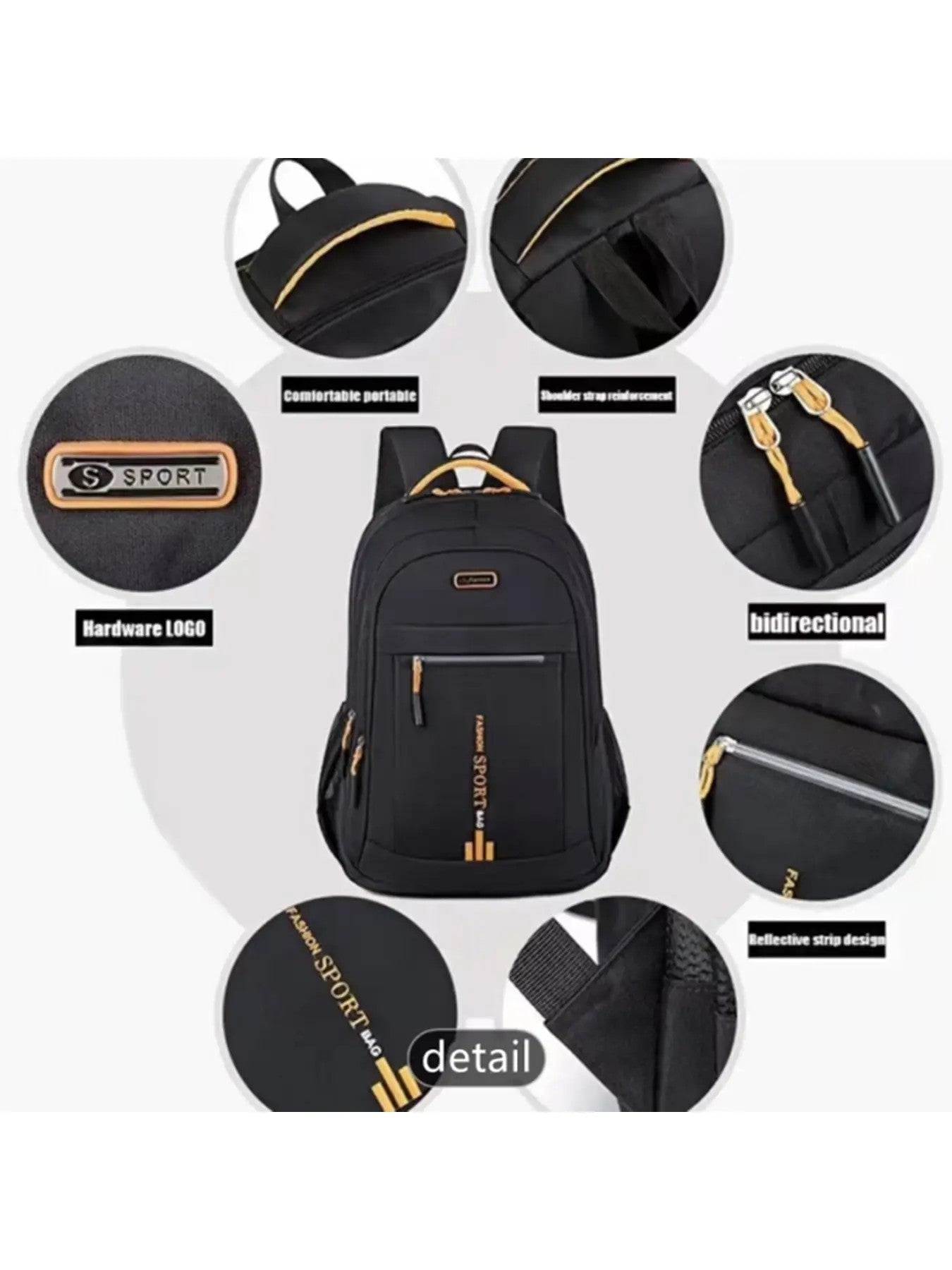 Large-Capacity Fabric Travel Backpack image 3
