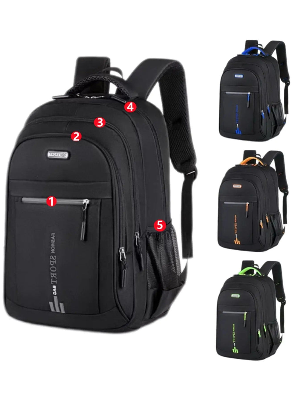 Large-Capacity Fabric Travel Backpack image 5