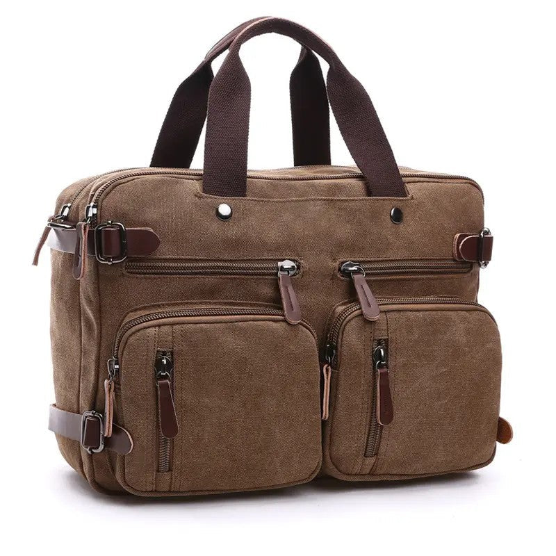 Multi-Compartment Fabric Laptop Briefcase image 1