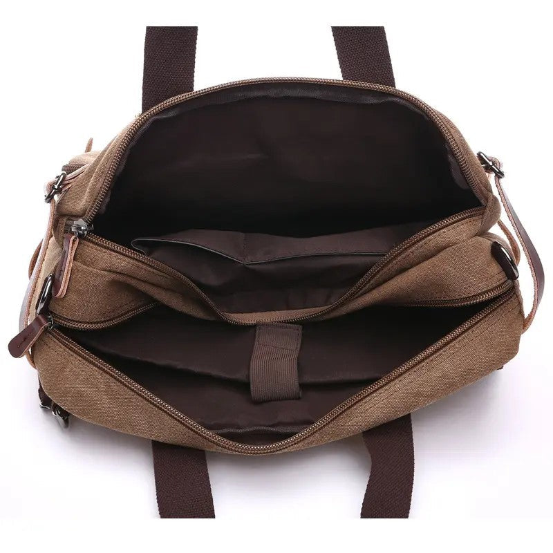 Multi-Compartment Fabric Laptop Briefcase image 3