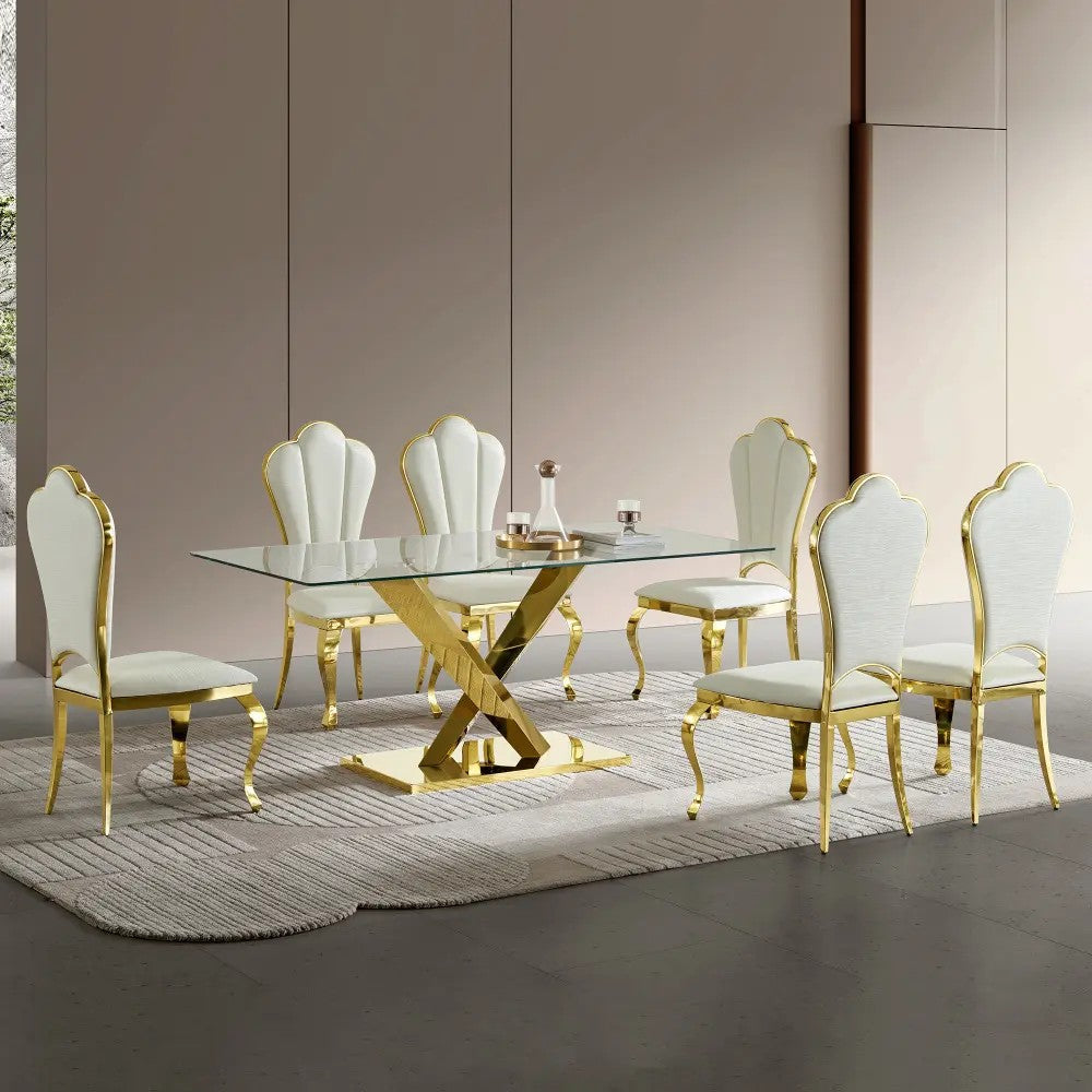 Glass and Stainless Steel Home Table image 1