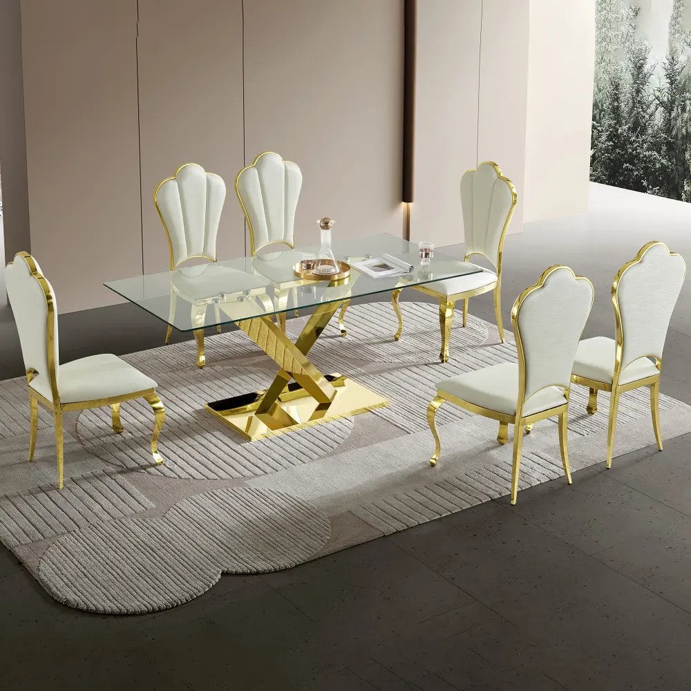 Glass and Stainless Steel Home Table image 2