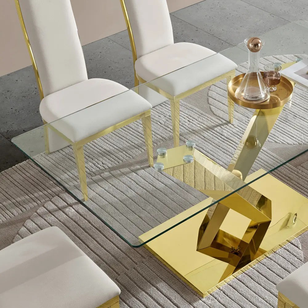 Glass and Stainless Steel Home Table image 3