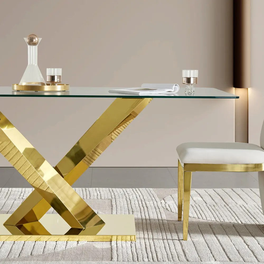 Glass and Stainless Steel Home Table image 4
