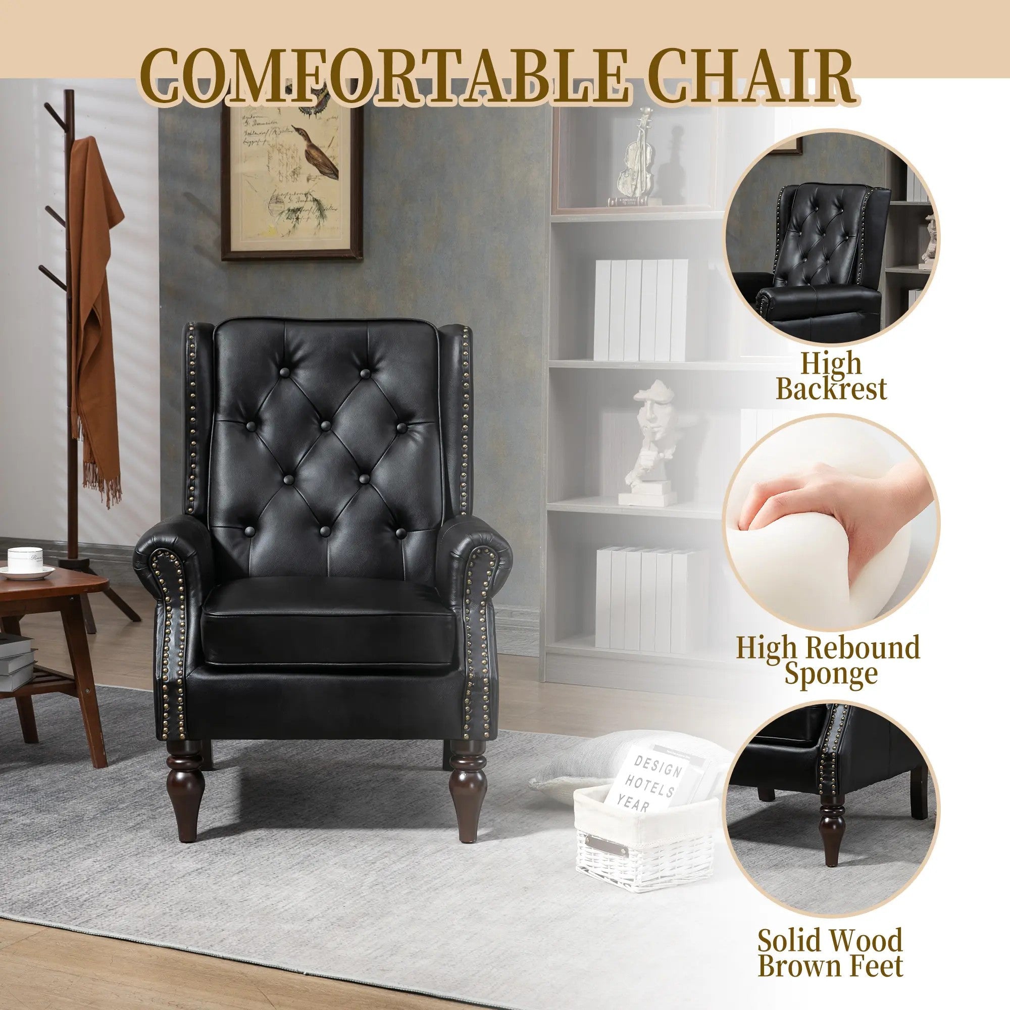 Padded PU Home Chair with Iron Frame image 3