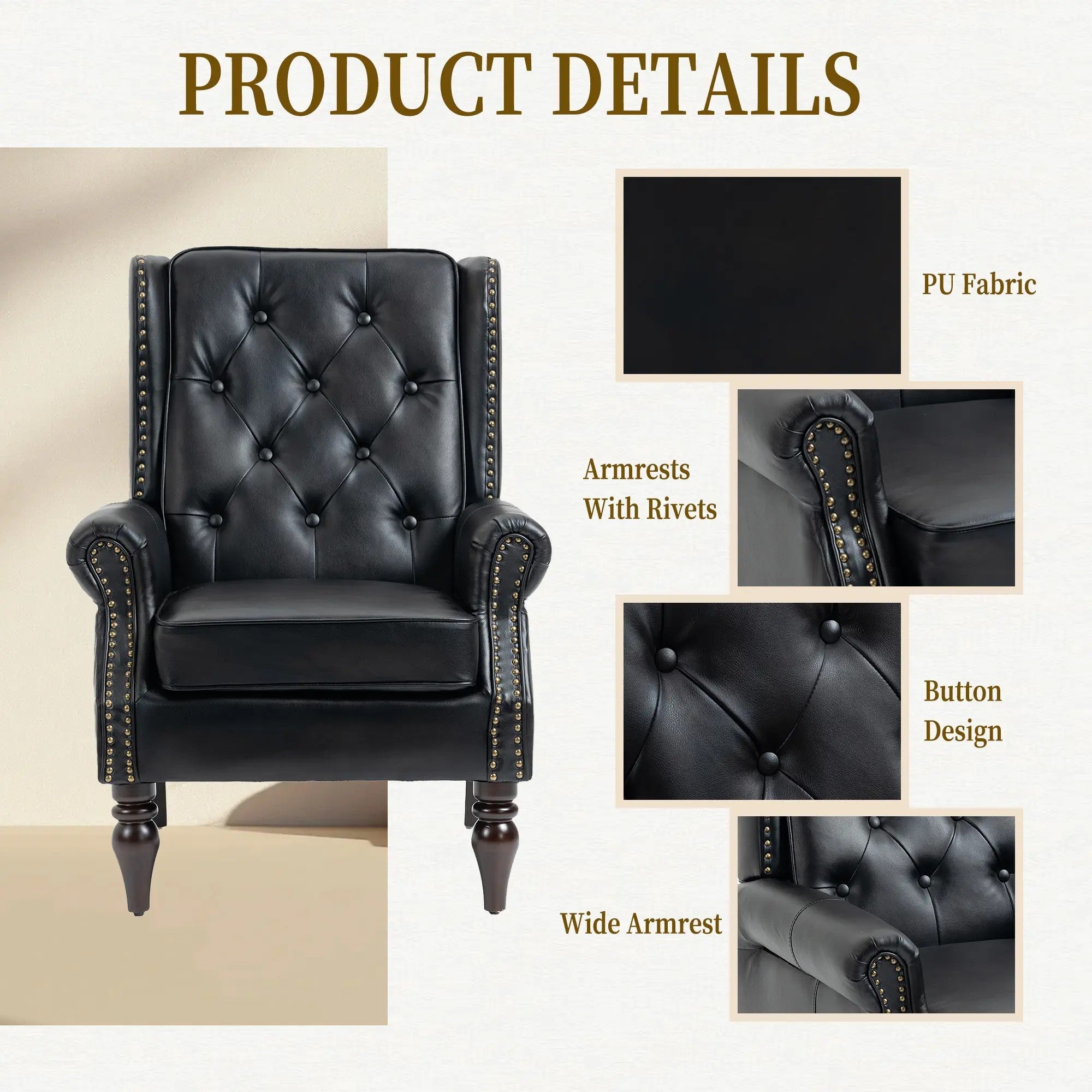 Padded PU Home Chair with Iron Frame image 4