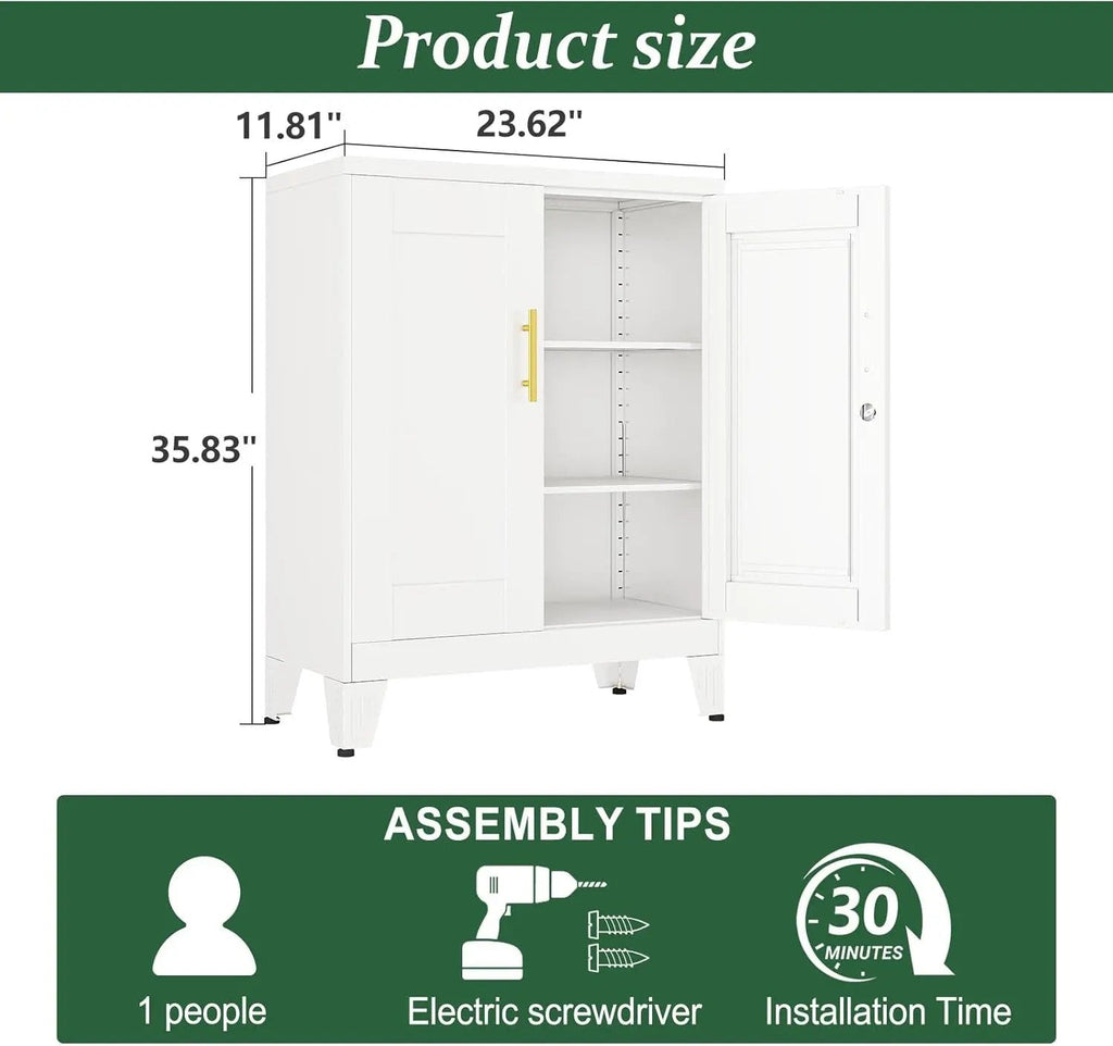 Compact Steel Storage Cabinet 40 x 46 x 62 cm image 2