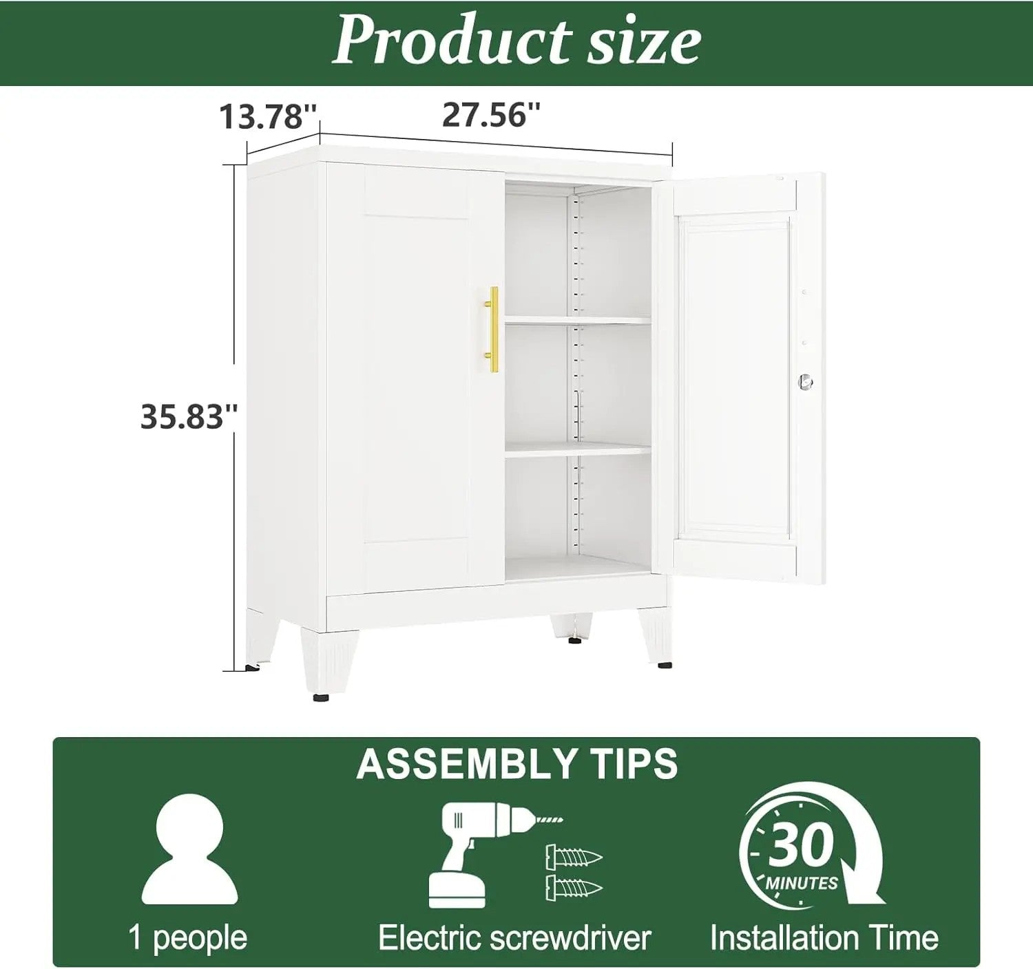 Compact Steel Storage Cabinet 40 x 46 x 62 cm image 3