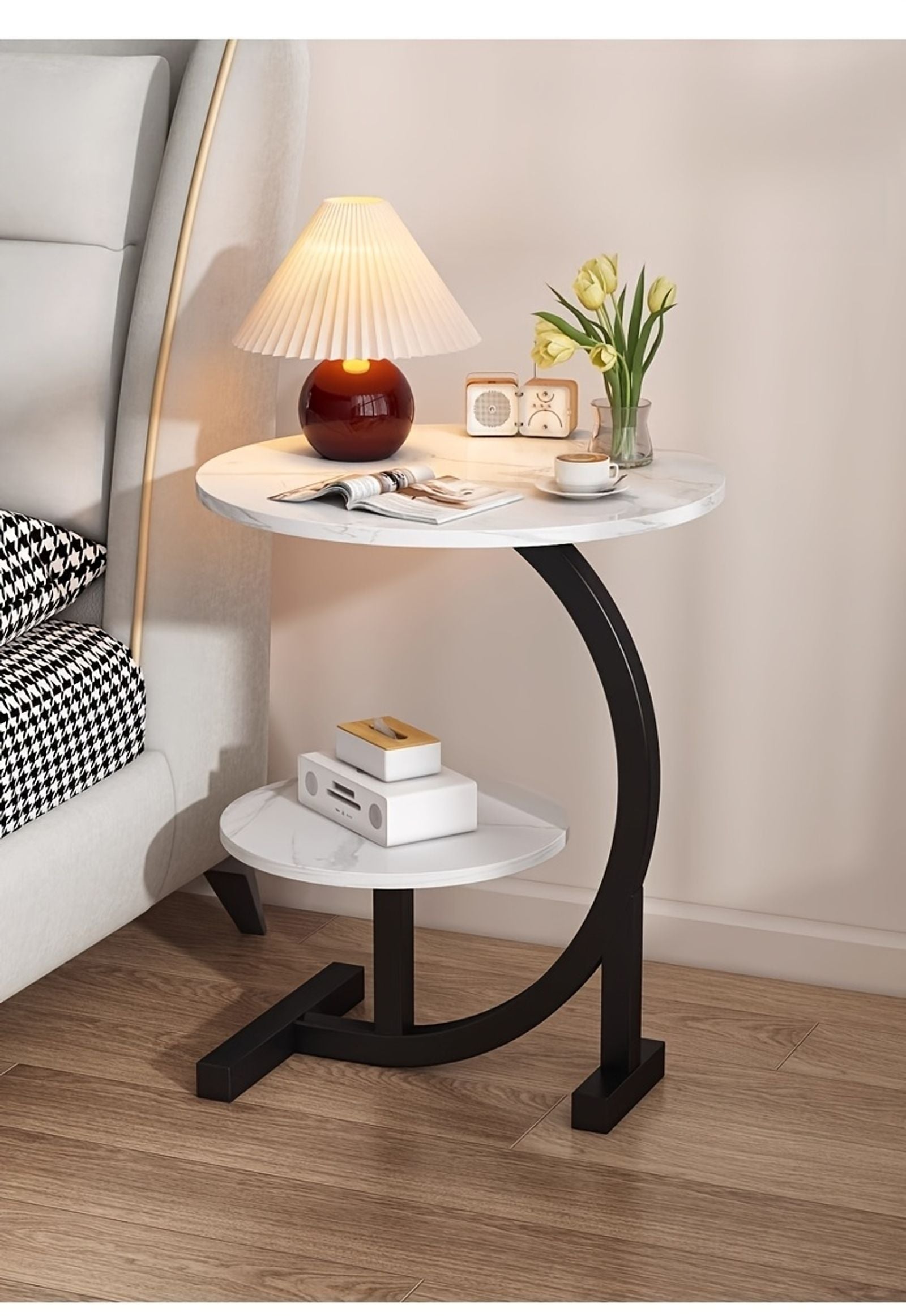 simple luxurious solid wood round coffee table modern double image 5