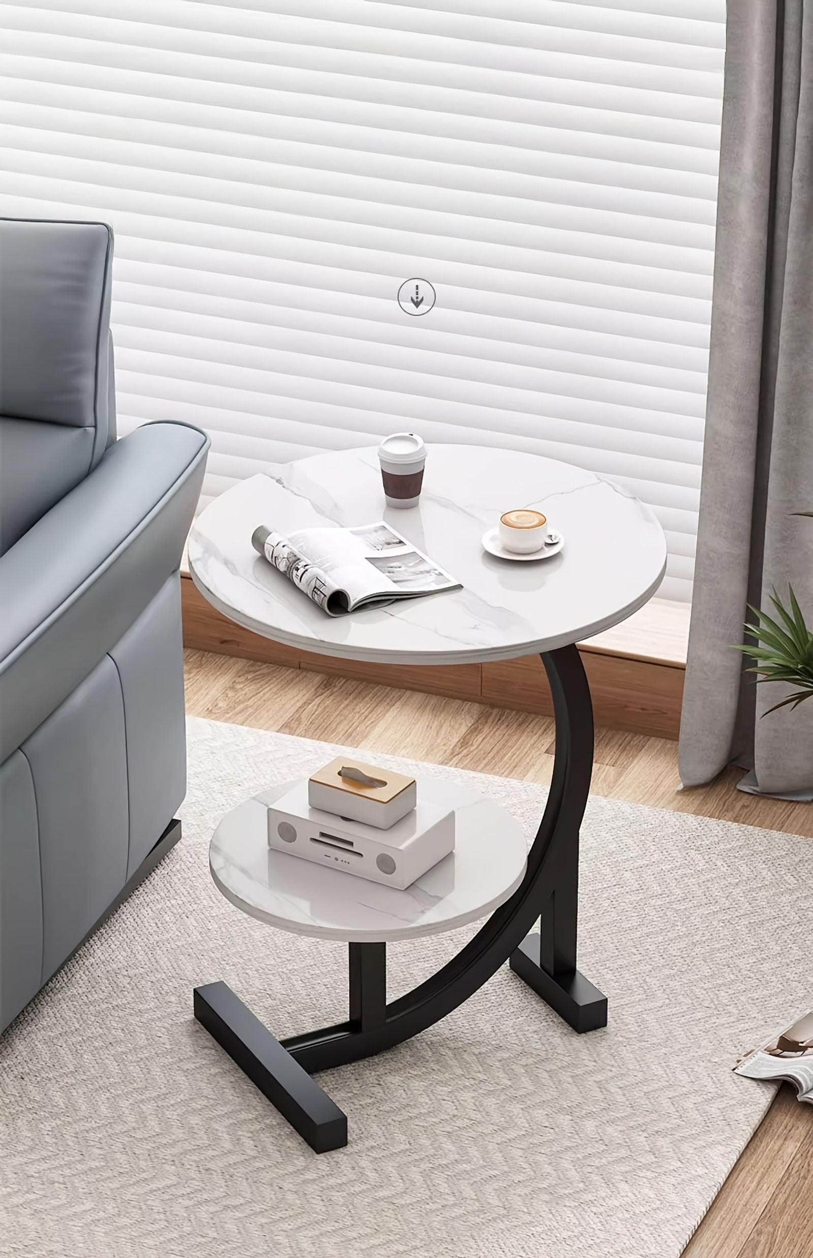 simple luxurious solid wood round coffee table modern double image 2