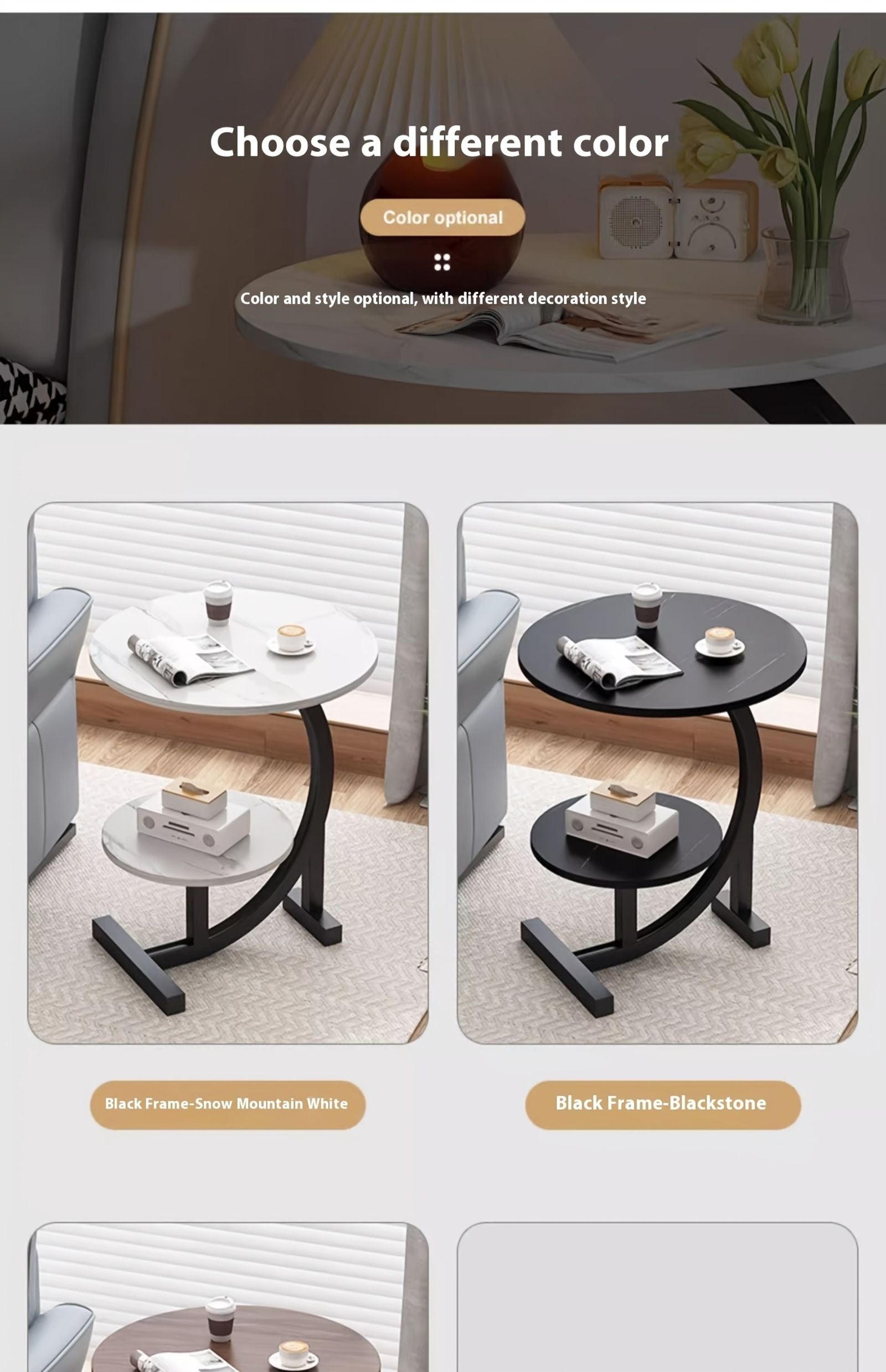 simple luxurious solid wood round coffee table modern double image 4