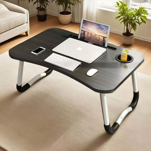 a bedside computer desk a curved sturdy folding