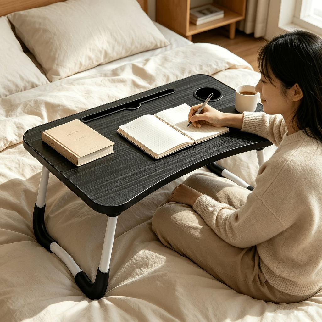 a bedside computer desk a curved sturdy folding image 6