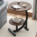 simple luxurious solid wood round coffee table modern double